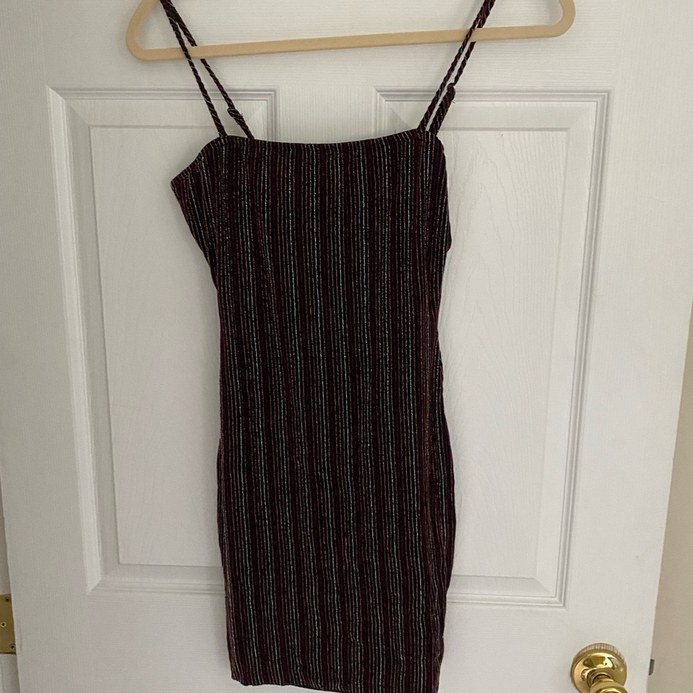 Elegant Black Striped Dress